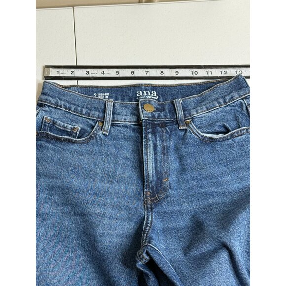 a.n.a High Rise Wide Leg Crop Jeans Blue Size 2 Short - Picture 5 of 7